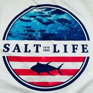 Salt Life Men's Light Gray Long Sleeve Performance Tee Small